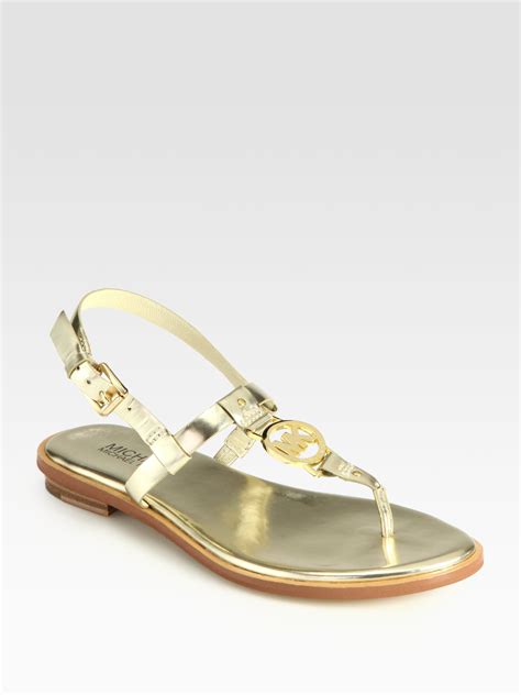 mk gold sandals